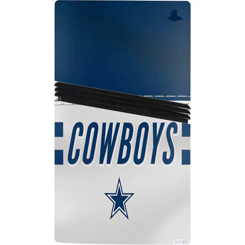 NFL Dallas Cowboys White Striped PS5 Pro Console Skin