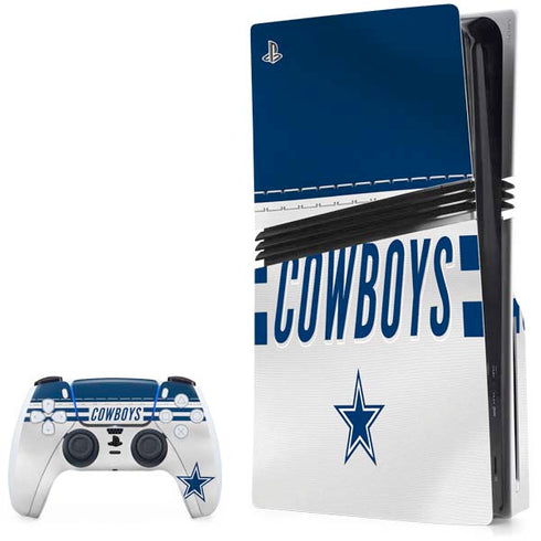 NFL Dallas Cowboys White Striped PlayStation PS5 Skins