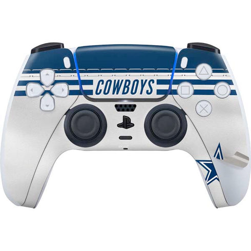 NFL Dallas Cowboys White Striped PS5 Pro Disk Bundle Skin
