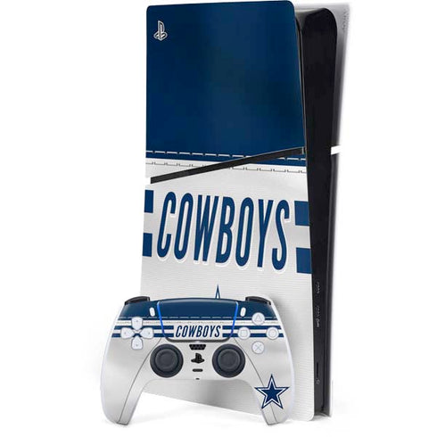 NFL Dallas Cowboys White Striped PlayStation PS5 Skins