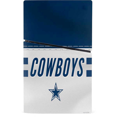 NFL Dallas Cowboys White Striped PS5 Slim Digital Edition Console Skin