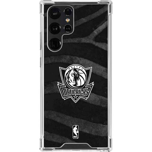NBA Dallas Mavericks Black Animal Print Galaxy S23 Ultra Clear Case