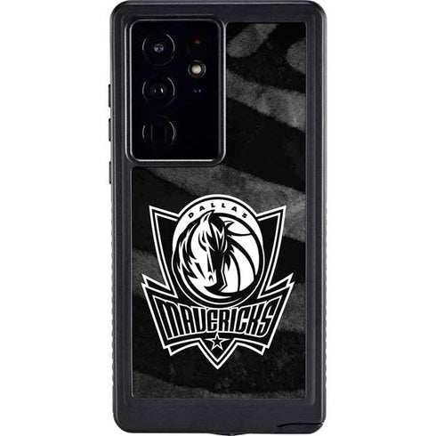 NBA Dallas Mavericks Black Animal Print Galaxy S24 Ultra Waterproof Case