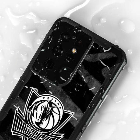 NBA Dallas Mavericks Black Animal Print Galaxy S24 Ultra Waterproof Case