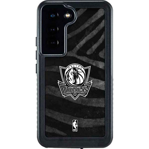 NBA Dallas Mavericks Black Animal Print Galaxy S24 Waterproof Case