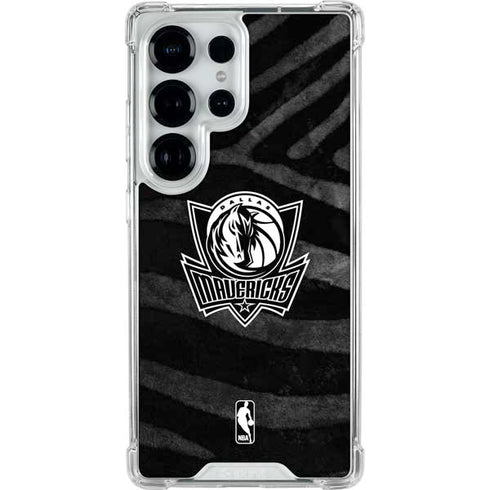 NBA Dallas Mavericks Black Animal Print Galaxy S25 Ultra Clear Case