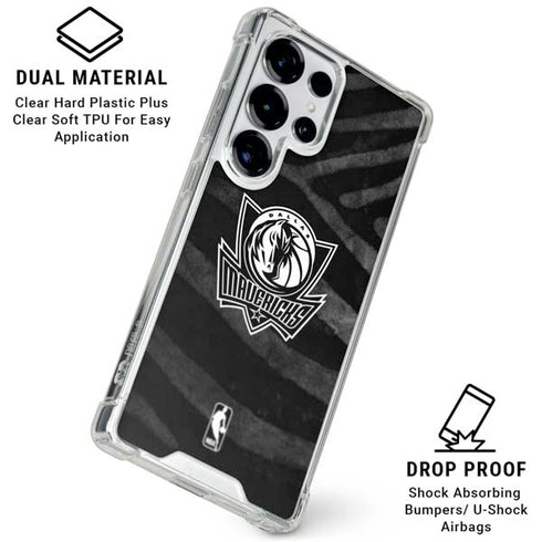 NBA Dallas Mavericks Black Animal Print Galaxy S25 Ultra Clear Case