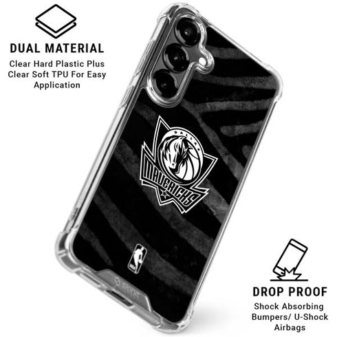NBA Dallas Mavericks Black Animal Print Galaxy S26 Plus Clear Case