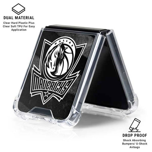NBA Dallas Mavericks Black Animal Print Galaxy Z Flip6 Clear Case
