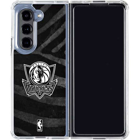 NBA Dallas Mavericks Black Animal Print Galaxy Z Fold5 5G Clear Case