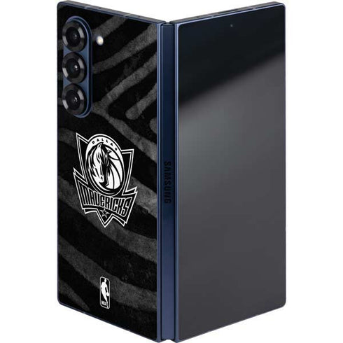 NBA Dallas Mavericks Black Animal Print Galaxy Z Fold6 Skin