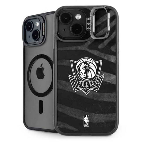 NBA Dallas Mavericks Black Animal Print iPhone 14 Plus Kickstand Case