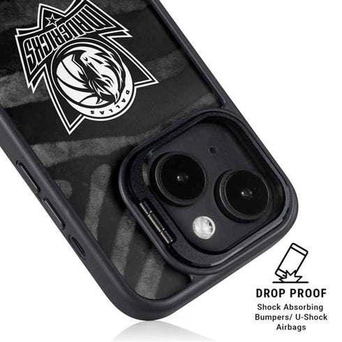 NBA Dallas Mavericks Black Animal Print iPhone 14 Plus Kickstand Case