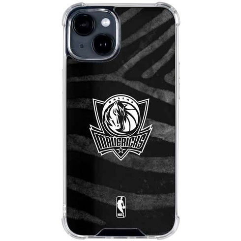 NBA Dallas Mavericks Black Animal Print iPhone 15 Clear Case