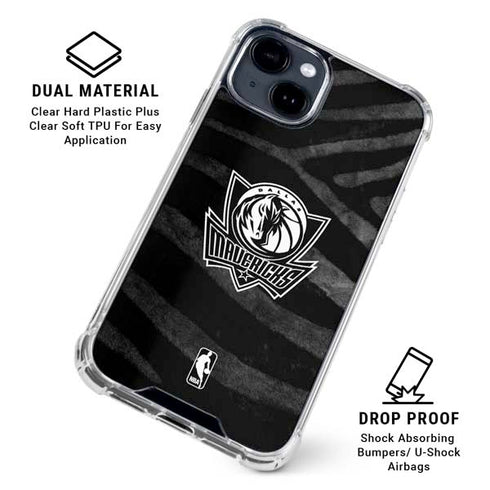 NBA Dallas Mavericks Black Animal Print iPhone 15 Clear Case