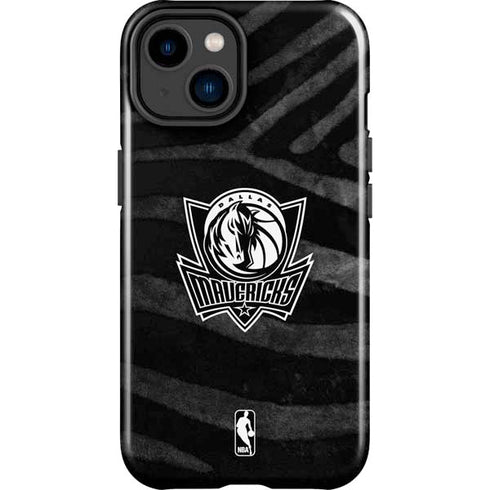 NBA Dallas Mavericks Black Animal Print iPhone 15 Impact Case