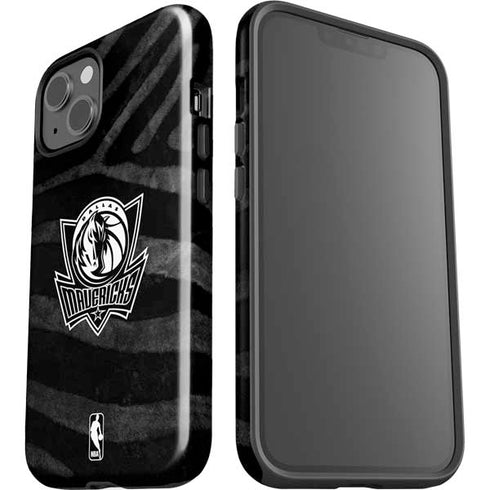 NBA Dallas Mavericks Black Animal Print iPhone 15 Impact Case
