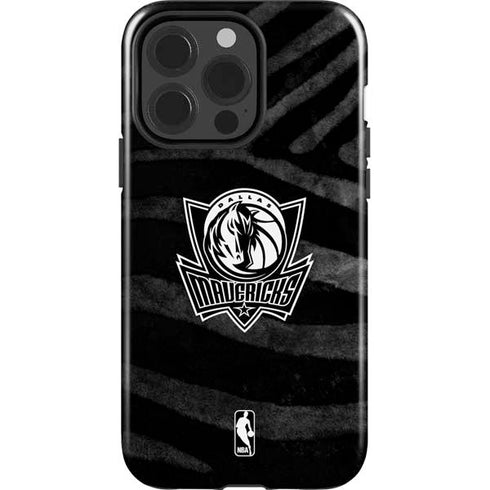 NBA Dallas Mavericks Black Animal Print iPhone 15 Pro Impact Case