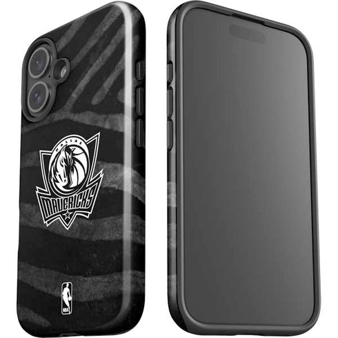 NBA Dallas Mavericks Black Animal Print iPhone 16 Impact Case
