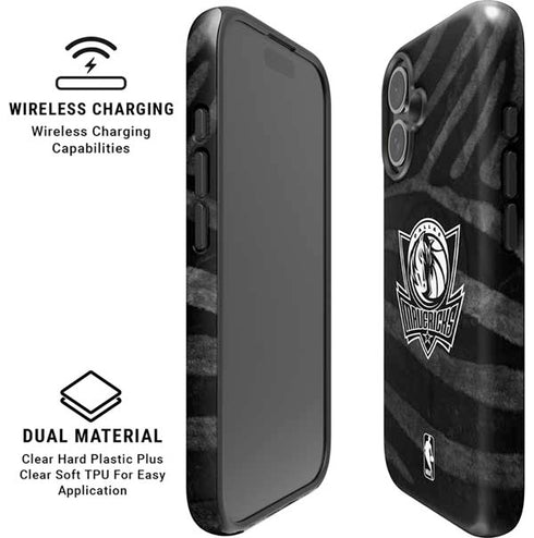 NBA Dallas Mavericks Black Animal Print iPhone 16 Magsafe Impact Case