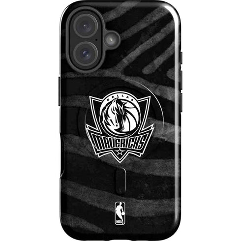 NBA Dallas Mavericks Black Animal Print iPhone 16 Plus Magsafe Impact Case
