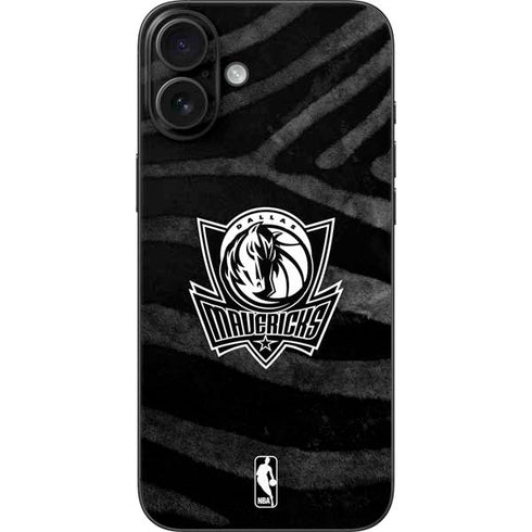 NBA Dallas Mavericks Black Animal Print iPhone 16 Plus Skin
