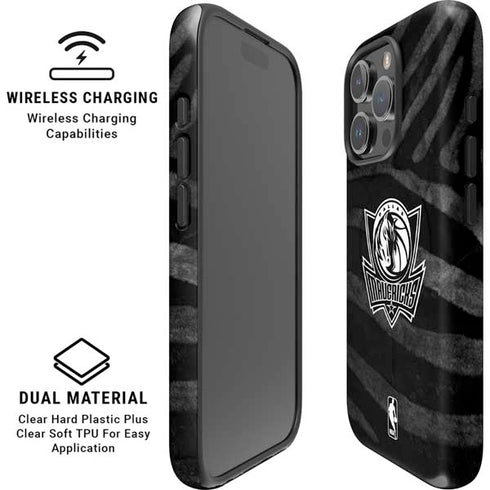 NBA Dallas Mavericks Black Animal Print iPhone 16 Pro Magsafe Impact Case
