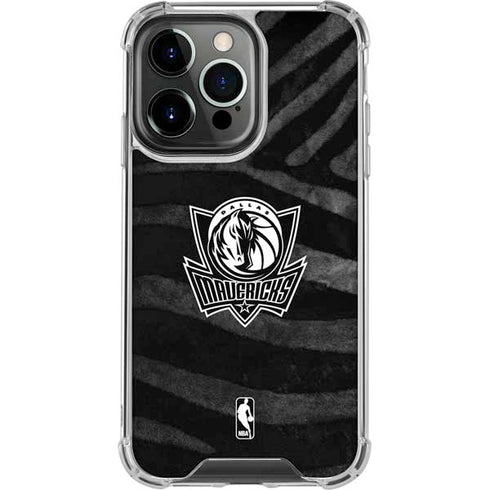 NBA Dallas Mavericks Black Animal Print iPhone 16 Pro Max Clear Case