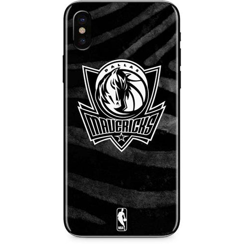 NBA Dallas Mavericks Black Animal Print iPhone XS Skin