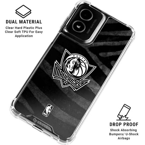 NBA Dallas Mavericks Black Animal Print Moto G Power 5G (2024) Clear Case