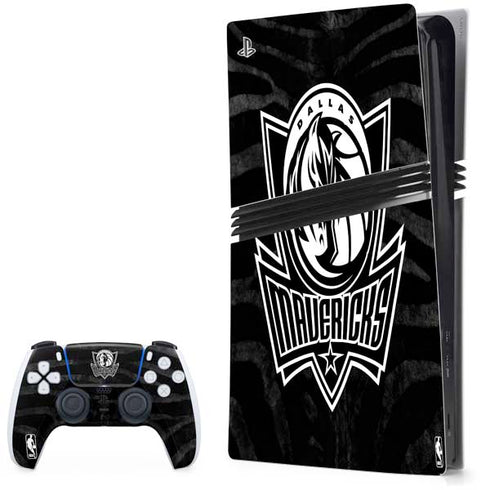 NBA Dallas Mavericks Black Animal Print PS5 Pro Bundle Skin