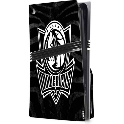 NBA Dallas Mavericks Black Animal Print PS5 Pro Disk Console Skin