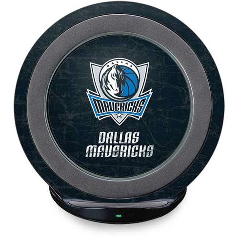NBA Dallas Mavericks Black Primary Logo Fast Charge Wireless Charging Stand Skin