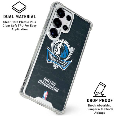 NBA Dallas Mavericks Black Primary Logo Galaxy S25 Ultra Clear Case