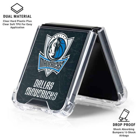 NBA Dallas Mavericks Black Primary Logo Galaxy Z Flip6 Clear Case