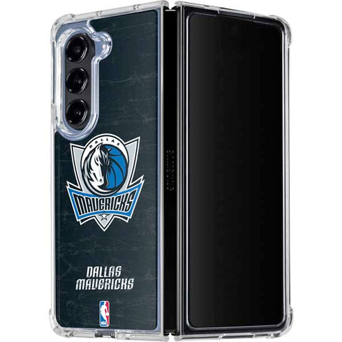 NBA Dallas Mavericks Black Primary Logo Galaxy Z Fold5 5G Clear Case