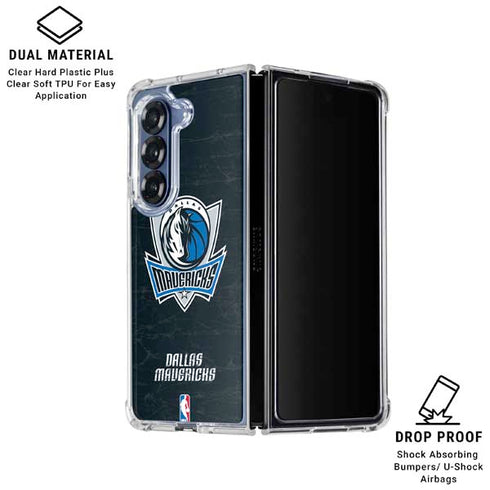 NBA Dallas Mavericks Black Primary Logo Galaxy Z Fold6 Clear Case