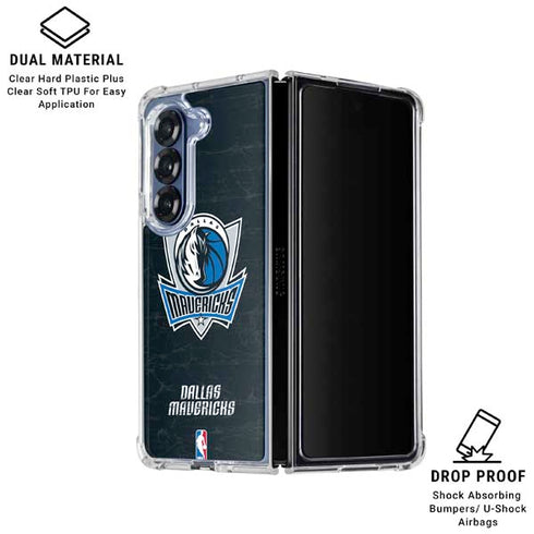 NBA Dallas Mavericks Black Primary Logo Galaxy Z Fold7 Clear Case