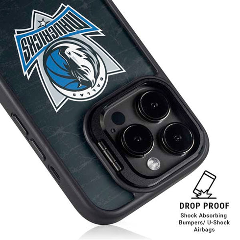 NBA Dallas Mavericks Black Primary Logo iPhone 13 Pro Max Kickstand Case