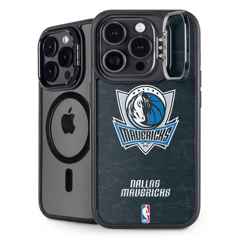 NBA Dallas Mavericks Black Primary Logo iPhone 14 Pro Max Kickstand Case