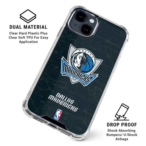 NBA Dallas Mavericks Black Primary Logo iPhone 15 Clear Case