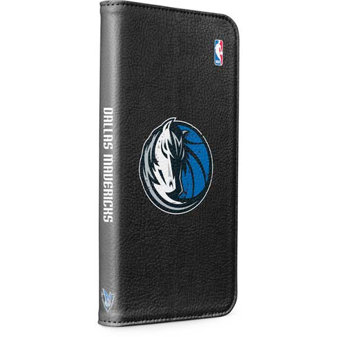 NBA Dallas Mavericks Black Primary Logo iPhone 15 Plus Folio Case