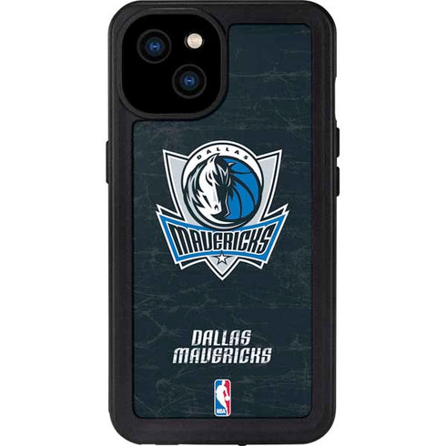 NBA Dallas Mavericks Black Primary Logo iPhone 15 Plus Waterproof Case