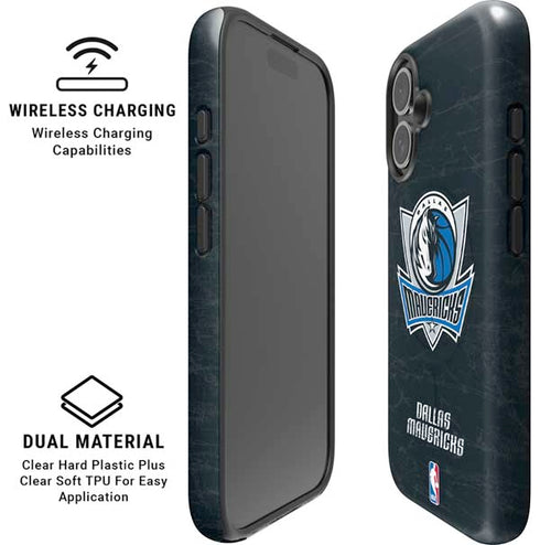 NBA Dallas Mavericks Black Primary Logo iPhone 16 Magsafe Impact Case