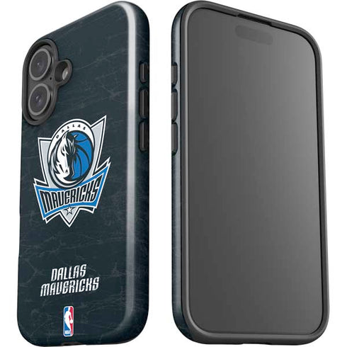 NBA Dallas Mavericks Black Primary Logo iPhone 16 Plus Impact Case