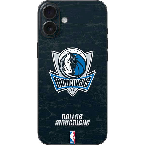 NBA Dallas Mavericks Black Primary Logo iPhone 16 Plus Skin