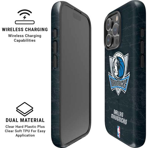 NBA Dallas Mavericks Black Primary Logo iPhone 16 Pro Magsafe Impact Case