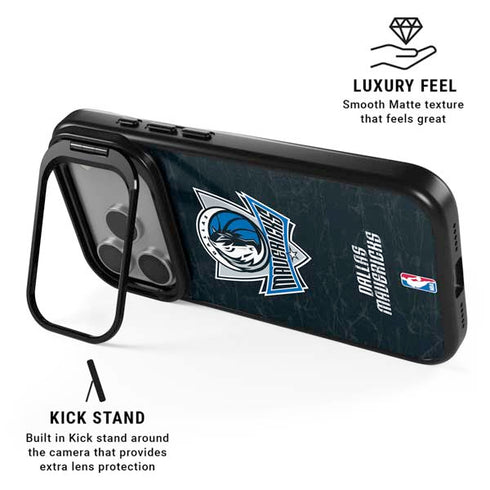 NBA Dallas Mavericks Black Primary Logo iPhone 17 Pro Kickstand Case