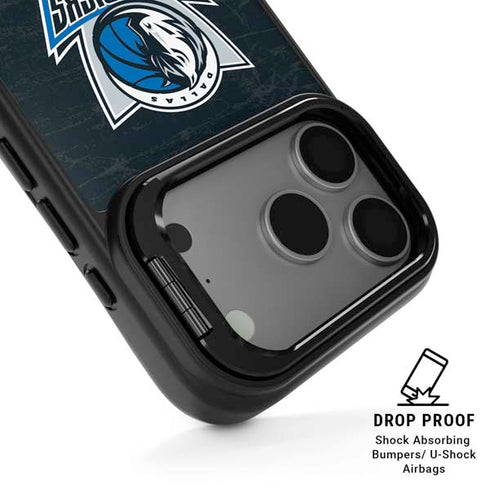 NBA Dallas Mavericks Black Primary Logo iPhone 17 Pro Max Kickstand Case