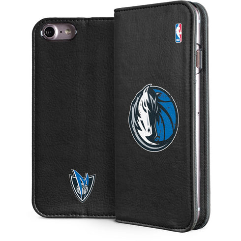 NBA Dallas Mavericks Black Primary Logo iPhone 8 Folio Case